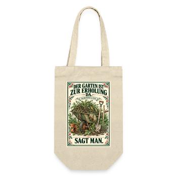 Garten zur Erholung – Sagt man. Vintage-Motiv - Geschenkbeutel für Flaschen - Natur - Vorne