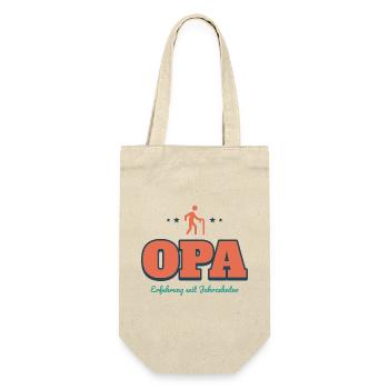 Opa – Erfahrung seit Jahrzehnten - Geschenkbeutel für Flaschen - Natur - Vorne