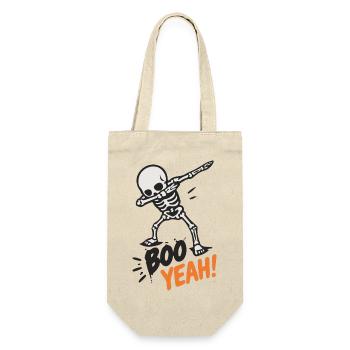 Halloween Skelett Boo yeah  - Geschenkbeutel für Flaschen - Natur - Vorne