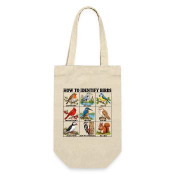 How to Identify Birds Funny Birding Birder Fitted  - Geschenkbeutel für Flaschen - Natur - Vorne