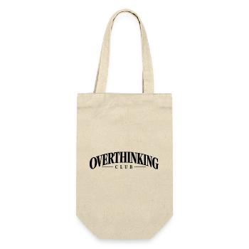 Overthinking Club – Minimalist Statement - Geschenkbeutel für Flaschen - Natur - Vorne