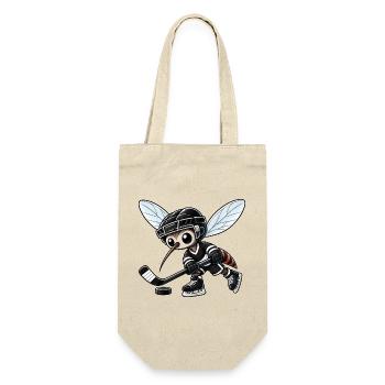 Mücke Moskito Eishockey Spieler Cartoon Cool - Geschenkbeutel für Flaschen - Natur - Vorne
