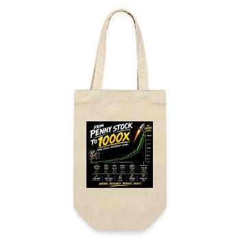 Von Penny Stock zu 1000x - Geschenkbeutel für Flaschen - Natur - Vorne