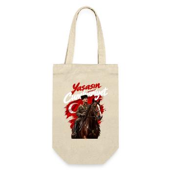 Atatürk Auf Pferd Yaşasın Cumhuriyet Türkei - Geschenkbeutel für Flaschen - Natur - Vorne