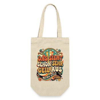 Retro Vibes: Das sieht schon geil aus - Geschenkbeutel für Flaschen - Natur - Vorne