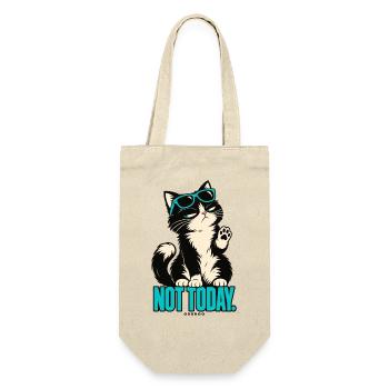 Not Today – Eigenwillige Katze | ODDROO - Geschenkbeutel für Flaschen - Natur - Vorne