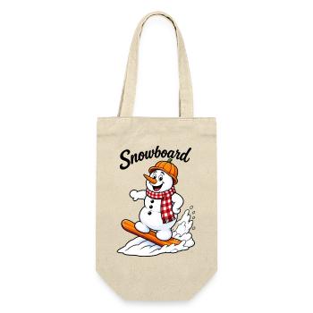EG Schneemann I Winter I Snowboard I Schnee  - Geschenkbeutel für Flaschen - Natur - Vorne