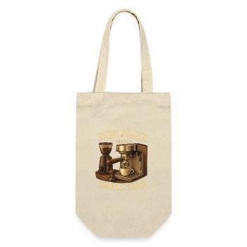 Siebträger Geschenk für die erste Espressoecke - Geschenkbeutel für Flaschen - Natur - Vorne