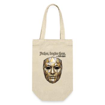 Ritter Maske König Boldwin Bibel Spruch - Geschenkbeutel für Flaschen - Natur - Vorne