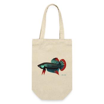 Betta imbellis, Kampffisch Wildform aus Thailand - Geschenkbeutel für Flaschen - Natur - Vorne