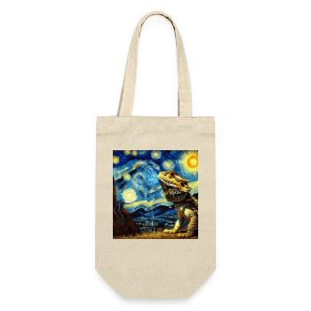Bearded Dragon Lizard Starry Night Bartagame - Geschenkbeutel für Flaschen - Natur - Vorne