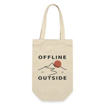 Offline Outside – Berge & Natur - Geschenkbeutel für Flaschen - Natur - Vorne