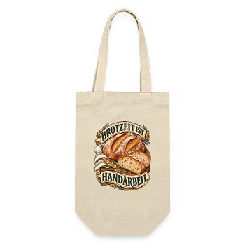 Brotzeit Ist Handarbeit - Geschenkbeutel für Flaschen - Natur - Vorne