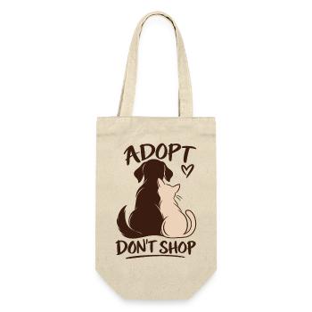 Adopt Don’t Shop Dog & Cat - Geschenkbeutel für Flaschen - Natur - Vorne