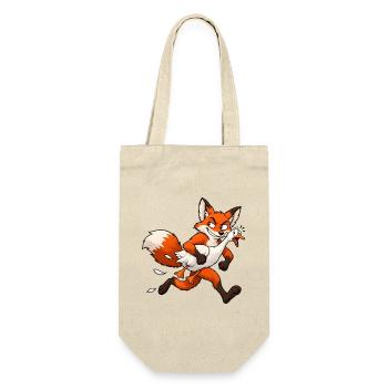 Fuchs entführt Gans – Lustiger Comic - Geschenkbeutel für Flaschen - Natur - Vorne