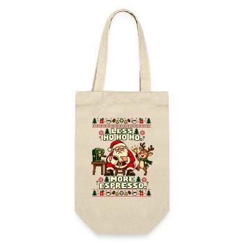 Weihnachten Espresso Kaffee Santa - Geschenkbeutel für Flaschen - Natur - Vorne