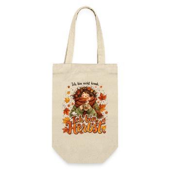 Ich bin Herbst – Kuschelige Herbstkunst - Geschenkbeutel für Flaschen - Natur - Vorne