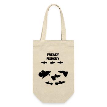 freaky fish guy - Geschenkbeutel für Flaschen - Natur - Vorne