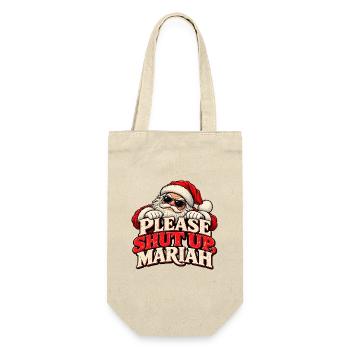 Santa Sarcasm Retro Typografie T-Shirt - Geschenkbeutel für Flaschen - Natur - Vorne
