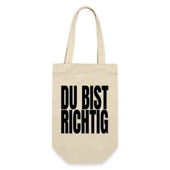 Du bist richtig – Mutmacher & Selbstwert | AMFI - Geschenkbeutel für Flaschen - Natur - Vorne