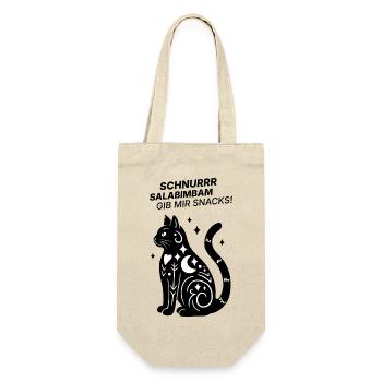 Schnurrrsalabimbam - Gib mir Snacks! - Katze - Geschenkbeutel für Flaschen - Natur - Vorne