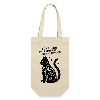 Schnurrrsalabimbam - Gib mir Snacks! - Katze - Geschenkbeutel für Flaschen - Natur - Vorne