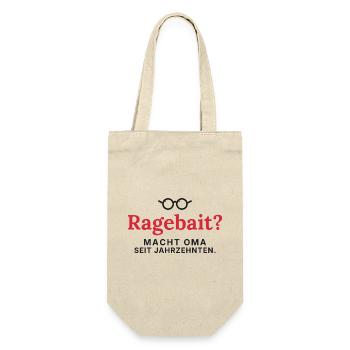 Ragebait? Macht Oma schon ewig - Geschenkbeutel für Flaschen - Natur - Vorne