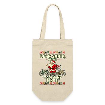 Weihnachten Rennrad Fahrrad Humor - Geschenkbeutel für Flaschen - Natur - Vorne