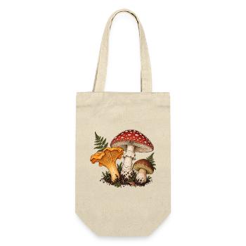 Pilztrio Naturmotiv - Geschenkbeutel für Flaschen - Natur - Vorne