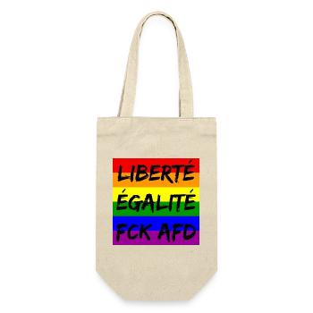 LIBERTÉ ÉGALITÉ FCK AFD REGENBOGEN FCK NZS, NO NZS - Geschenkbeutel für Flaschen - Natur - Vorne