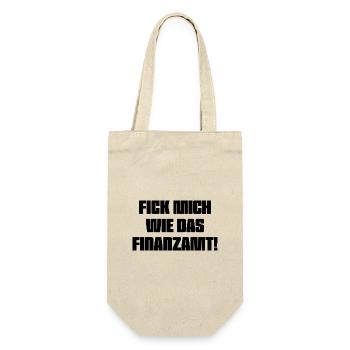 Fick_mich_wie_das_Finanzamt - Geschenkbeutel für Flaschen - Natur - Vorne