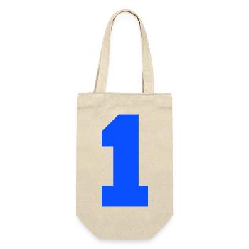 Blaues 1er-Design - Geschenkbeutel für Flaschen - Natur - Vorne