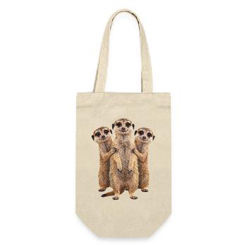 Erdmaennchen - Geschenkbeutel für Flaschen - Natur - Vorne
