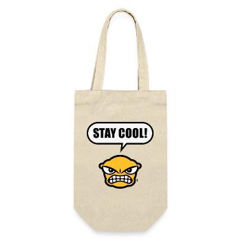 Stay Cool! (Ruhe Bewahren! / Lustig / POS 3C Gold) - Geschenkbeutel für Flaschen - Natur - Vorne