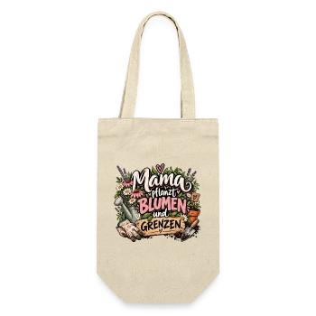 Mama pflanzt Blumen und Grenzen - Geschenkbeutel für Flaschen - Natur - Vorne