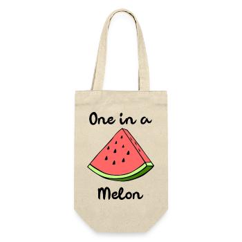 One In A Melon Eins In Einer Melone Wortspiel - Geschenkbeutel für Flaschen - Natur - Vorne