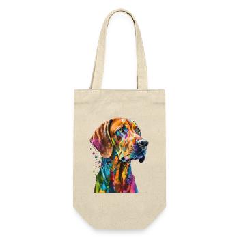 Rhodesian Ridgeback Bunte Pop Art Splash Art Hund - Geschenkbeutel für Flaschen - Natur - Vorne