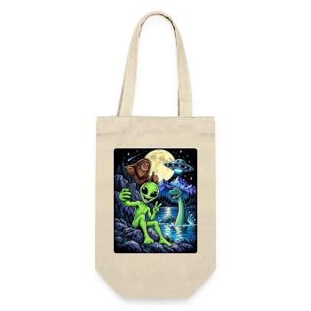 Bigfoot Alien UFO Loch Ness Weltraum Szene Kryptid - Geschenkbeutel für Flaschen - Natur - Vorne