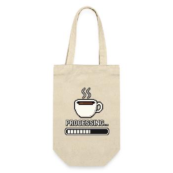 Kaffee Processing – Pixel Art Gamer Kaffee Humor - Geschenkbeutel für Flaschen - Natur - Vorne