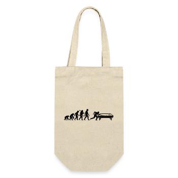 Billiard Evolution Billiardtisch Billiardspieler - Geschenkbeutel für Flaschen - Natur - Vorne