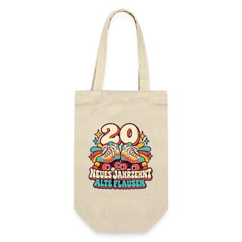 20 Geburtstag – Neues Jahrzehnt, alte Flausen - Geschenkbeutel für Flaschen - Natur - Vorne