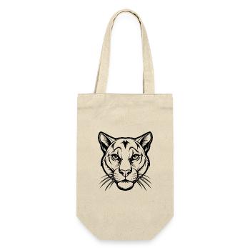 Cougar Head - Geschenkbeutel für Flaschen - Natur - Vorne