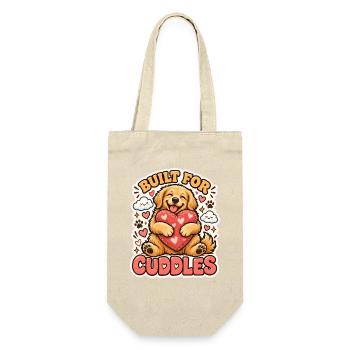 Built for Cuddles – Knuddel-Hund mit Herz - Geschenkbeutel für Flaschen - Natur - Vorne