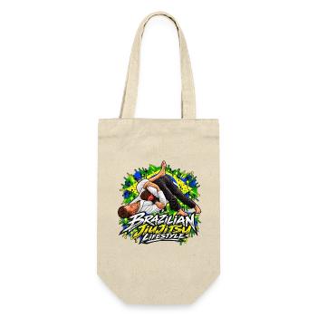 Brazilian Jiu-Jitsu Lebensstil – Triangle Choke BJJ - Geschenkbeutel für Flaschen - Natur - Vorne