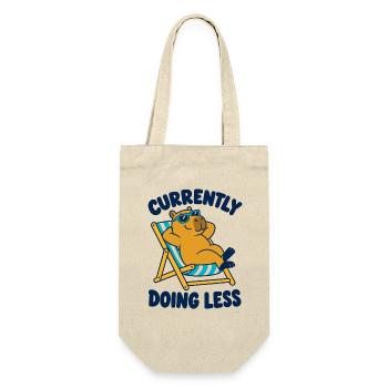  Currently Doing Less Capybara Entspannung Am - Geschenkbeutel für Flaschen - Natur - Vorne