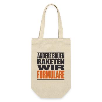 Bürokratie Satire Raketen Formulare Typo - Geschenkbeutel für Flaschen - Natur - Vorne