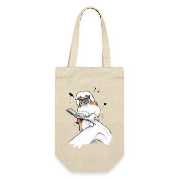 Lemur auf Ast  - Geschenkbeutel für Flaschen - Natur - Vorne