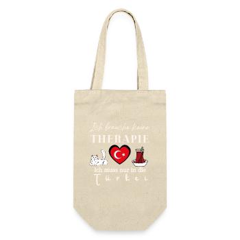 Türkei Ich brauche keine Therapie Geschenkidee  - Geschenkbeutel für Flaschen - Natur - Vorne