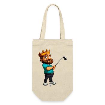 Könige Golf / Golfer King - Geschenkbeutel für Flaschen - Natur - Vorne