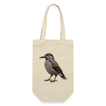Dünnschnabelnussknacker – Vogelillustration - Geschenkbeutel für Flaschen - Natur - Vorne